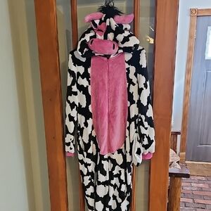 Cow Print Onesie with Pink Accents